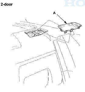 4. Remove the damper mounting nuts (A) from the top