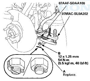 10. Disconnect the tie-rod end ball joint from the knuckle