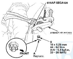 14. Disconnect the upper arm ball joint from the knuckle
