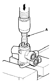 24. Separate the valve housing (A) from the pinion