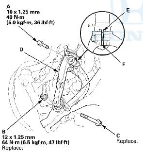 4. Disconnect the stabilizer link from the lower arm (see