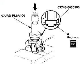 48. Coat the piston seal ring guide with power steering