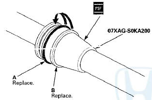 50. Pull the O-ring off into the piston groove, then pull the