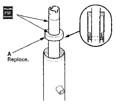 62. Push in the cylinder end seal with your finger. Be