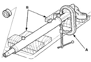 64. Coat the inside surface of the cylinder end (A) with