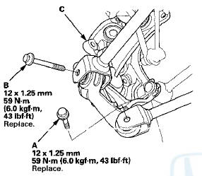 10. Install the knuckle in the reverse order of removal, and