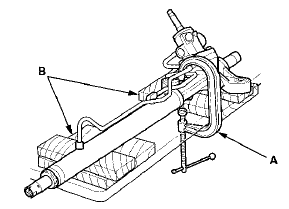 74. Install a new rubber stop (A) and a new lock washer