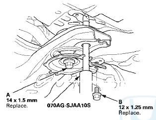 33. Loosely tighten the left-rear subframe mounting bolt