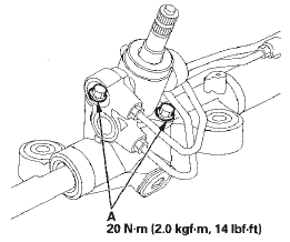 83. After tightening, use a drift to stake (A) the gearbox