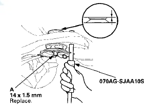 14. Loosely tighten the left rear subframe mounting bolt