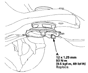 20. Install the flange nuts (A) to the lower transmission