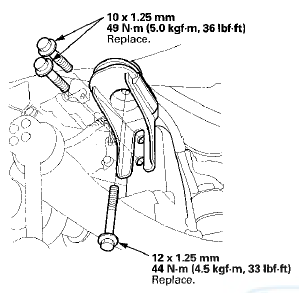 22. Install the new front subframe middle mounting bolts