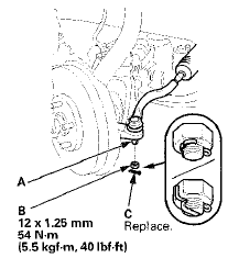 33. Install a new cotter pin (C), and bend it as shown.