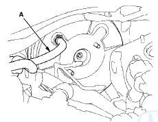 5. Remove the under-hood fuse/relay box bracket (A),