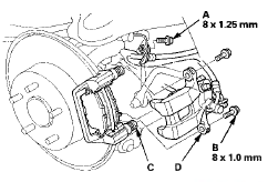 5. Remove the flange bolts (B) while holding respective