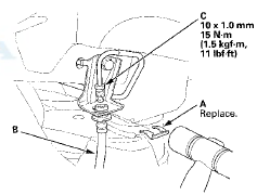 9. After installing the brake hoses, bleed the brake