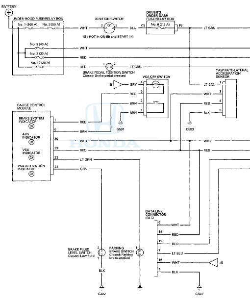 Honda Accord: Circuit Diagram - VSA System Components - Brakes - Honda ...