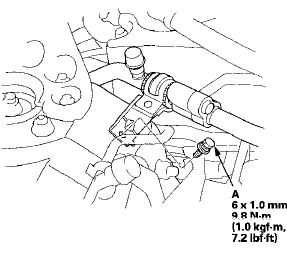 3. Disconnect the VSA modulator-control unit 36P connector (A) by pushing the