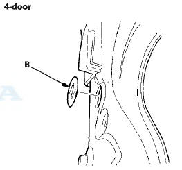 5. Driver's door: Pull both side flanges (A) of the retainer
