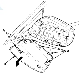 4. Install the mirror housing cover in the reverse order of