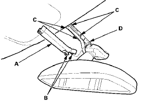 2. Disconnect the rearview mirror connector (A).