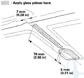 6. Attach the rearview mirror harness cover base (A)