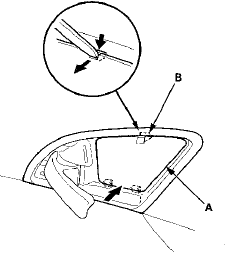 3. Remove the screws securing the inner handle (A).