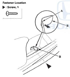 5. Remove the door panel (A) with as little bending as