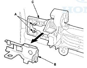 7. Pull back the outer handle (A), and out as shown to