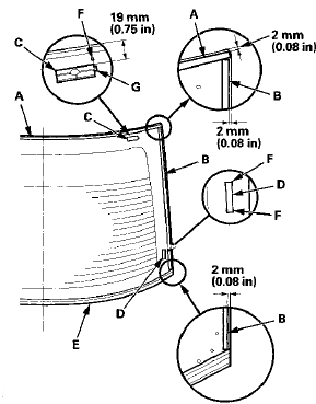 14. Attach the fasteners (A) with the adhesive tape to the