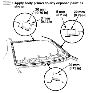 19. Cut a "V" in the end of the nozzle (A) on the adhesive