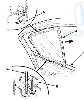 10. Disconnect the connector (A) from the regulator (B).