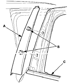 5. If the clips (A) are not removed from the door, install