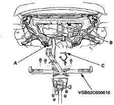 53. Raise the jack and line up the slots in the subframe