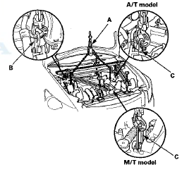 60. Remove the upper transmission mount bracket