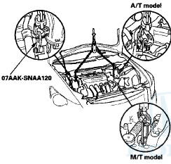 3. Attach the engine hanger adapter (VSB02C000015) to