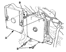 13. Disconnect the ECM/PCM connectors (A) and the