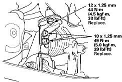 24. Tighten the nuts securing the lower transmission