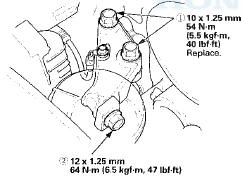 32. Loosen the mounting bolts for the upper transmission
