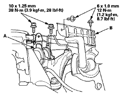 40. Install the P/S fluid line bracket (A)r and secure the