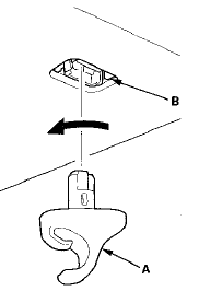 5. Pry out the holder grommet (A) from the body by