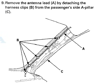 10. From under the driver's dash, remove the mounting