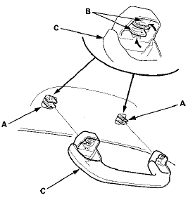 4. Pinch the hooks on the clips (A) with a pair of pliers,