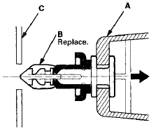 4. Pull out the A-pillar trim (A) by hand to detach the