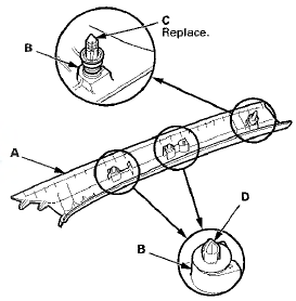 7. Temporarily install the A-pillar trim (without the