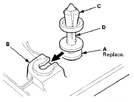 9. Reinstall the A-pillar trim (A).