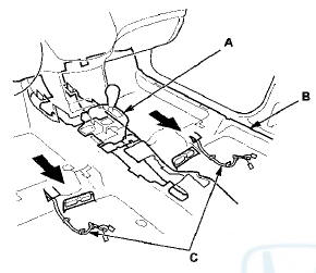 11. If necessary, from back of the carpet, release the