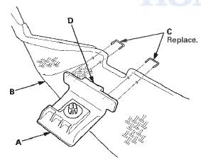 7. Install the carpet in the reverse order of removal, and