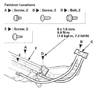 6. Turn both cable tube side brackets ( A ) up to release