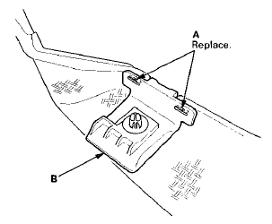 13. If the hook (A) is removed, reinstall the hook to the